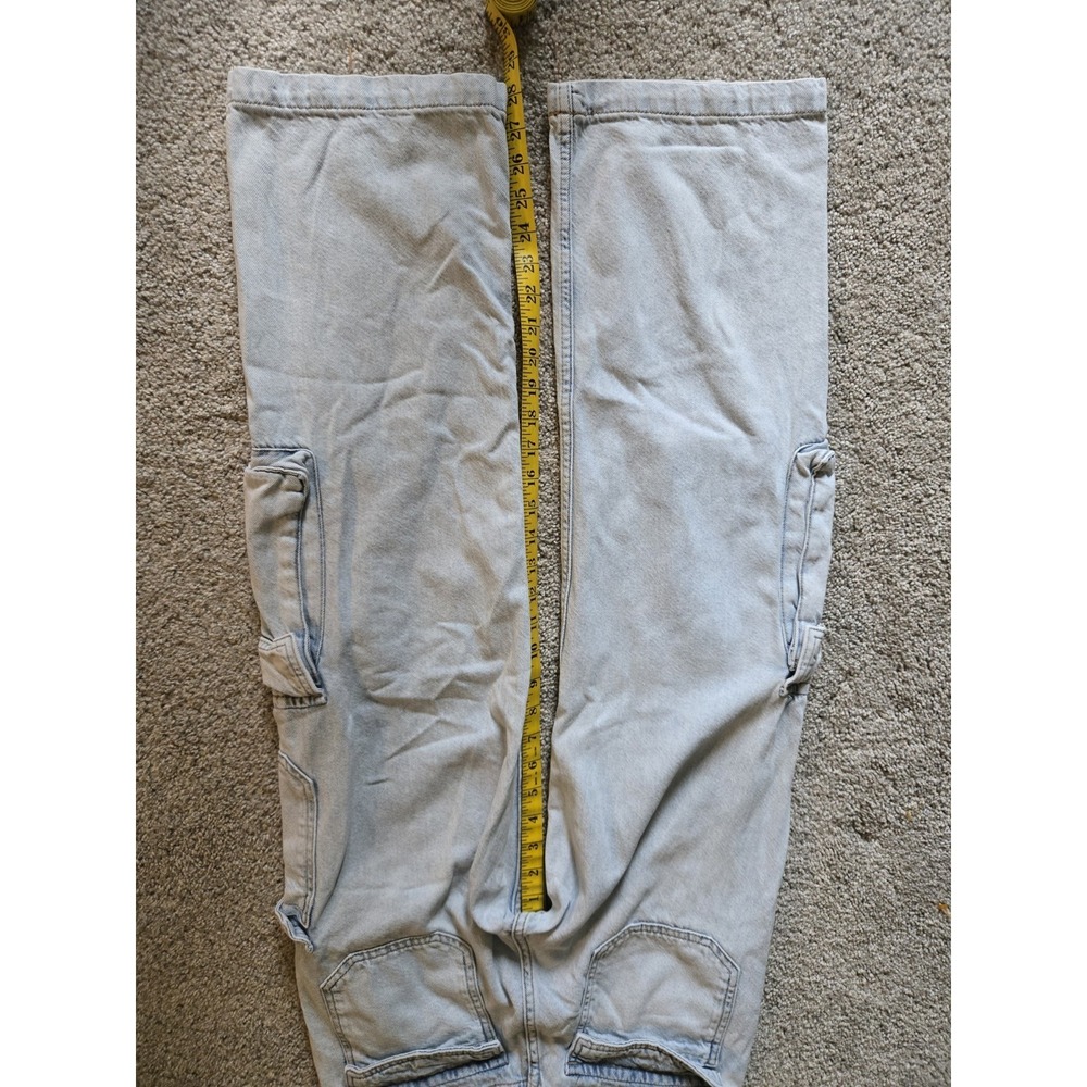 Aeropostale 00 Utility Straight LowRise Cargo Jeans Light Wash Grunge Y2k Skater - Picture 12 of 13
